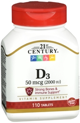 21ST CENTURY VITAMIN D 2000IU TABLET 110 CT 