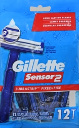 Gillette Sensor 2, Fixed Lubrastrip 12 Each 