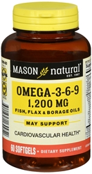 Mason Naturals, Omega 3-6-9, Fish, Flax, Borage 60 Softgels 