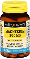 Mason Vitamins Magnesium 200 mg Tablets,100 Count 