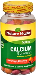 Nature Made Calcium w. D3 Adult Gummies (500 mg of Calcium & 700 IU of Vitamin D per serving) 80 Ct 