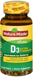 Nature Made D3 5000 IU Liquid Softgels - 90 CT 