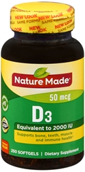 Nature Made Vitamin D3 2,000 I.U. Liquid Softgels 250 ea 