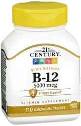 VITAMIN B12 5000 MCG SUBLINGUAL 21ST CENTURY 