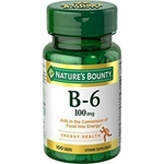 Nature's Bounty Vitamin B-6 100 mg Tablets 100 Tablets Each 