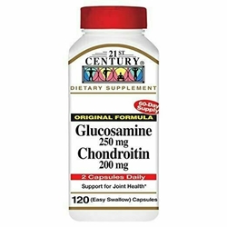 21st Century Glucosamine 250 mg and Chondroitin 200 mg Capsules, 120 Count 