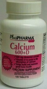 Calcium 600 + D, 120 tablets 