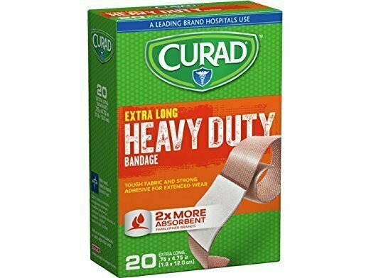 CURAD Heavy Duty Bandage Extra Long 20 Each .75 x 4.75 in 