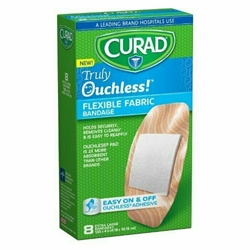 Curad Truly Ouchless Flex Fabric Bandages, X-Large, 8 Count 