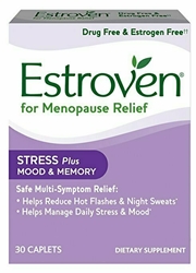 Estroven Stress Plus Mood & Memory | Menopause Relief Dietary Supplement | Safe Multi-Symptom Relief | Helps Reduce Hot Flashes & Night Sweats* | Helps Manage Daily Stress & Mood* | 30 Caplets 