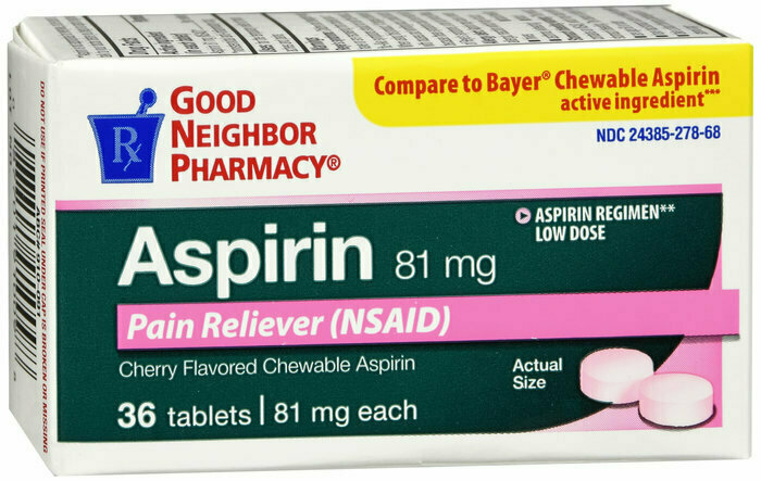 GNP ASPIRIN CHERRY CHEW TAB 36 