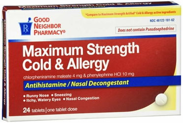 GNP COLD ALLERGY TABS 24CT 