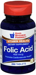 GNP FOLIC ACID 400 MCG TAB 250 CT 