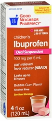 GNP IBUPROFEN 100 MG BUBBLE GUM 4 OZ 