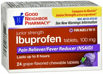 GNP IBUPROFEN JUNIOR GRAPE CHEWABLES 24 CT 