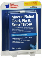 GNP MUCUS RELIEF COLD & FLU SORE THROAT 20CT 