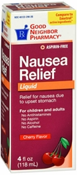 GNP NAUSEA RELIEF CHERRY 4OZ LIQUID 