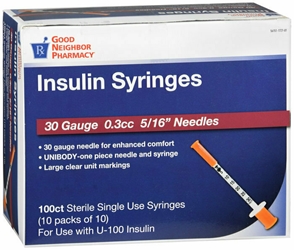 GNP SYRINGE SHORT 30 GAUGE .3CC 100CT 