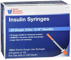 GNP SYRINGE SHORT 30GAUGE .5CC 100CT 