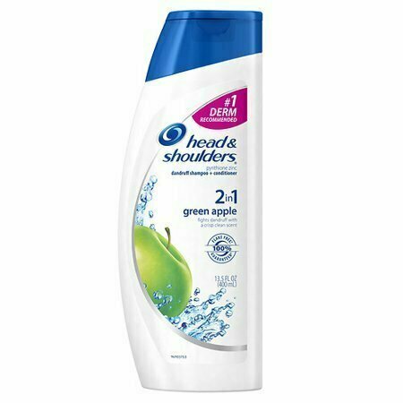 Head And Shoulders 2 In 1 Dandruff Shampoo + Conditioner, Green Apple - 13.50 Oz 