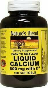 Liquid Calcium 600mg with D-3 (100 Softgels) 