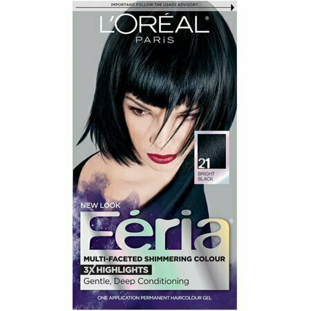 LOreal Feria Multi-Faceted Shimmering Colour, 21 Bright Black, 1 Each 