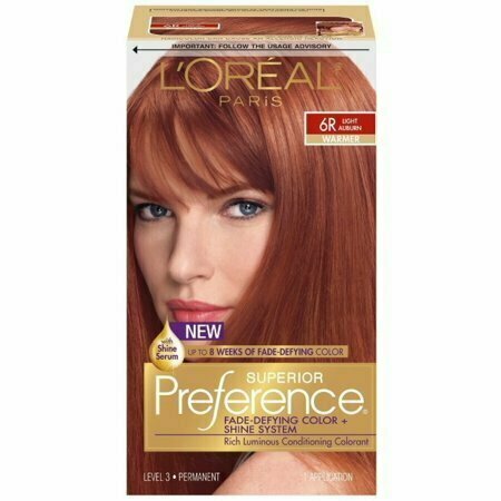 LOreal Superior Preference Permanent Hair Color, 6R Light Auburn (Warmer) 1 each 