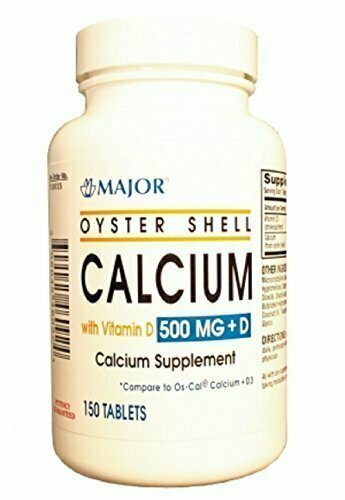 MAJOR OYSTER SHELL CALCIUM 500MG PLUS D CHOLECALCIFEROL-200 Units Green 150 TABLETS 