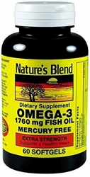 Natures Blend Fish Oil 1760 mg Omega 3 Extra Strength - 60 Softgels 