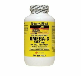 Natures Blend Omega-3 Fish Oil, 1000 mg 300 Softgels 