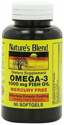 Natures Blend Omega-3 Fish Oil Odorless 60 Softgels 