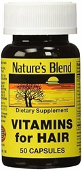 Natures Blend Vitamins For Hair Capsules 50 Ct 