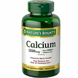 Natures Bounty Absorbable Calcium, 1200mg, Plus Vitamin D3 25mcg (1,000 IU), 120 Softgels 