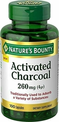 Natures Bounty Activated Charcoal 260 mg, 100 Capsules 