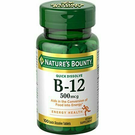 Natures Bounty B-12 500 mcg, 100 Quick Dissolve Tablets Each 