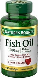 Natures Bounty Fish Oil 1200 mg, 60 Odorless Softgels 