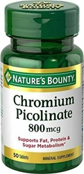 Natures Bounty Mega Chromium Picolinate 800 Mcg, 50 Tablets 