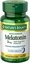 Natures Bounty Melatonin 3 mg, 240 Quick Dissolve Tablets 