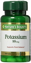 Natures Bounty Potassium Gluconate 99mg, 100 Caplets 