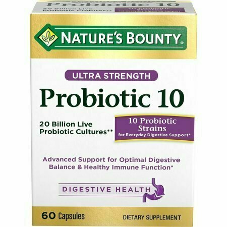 Natures Bounty Ultra Strength Advanced Probiotic 10, Capsules 60 each 