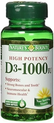 Natures Bounty Vitamin D3 1000 IU Immune Health, 120 Softgels 