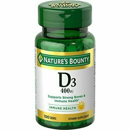 Natures Bounty Vitamin D3 400 IU, 100 Tablets Each 