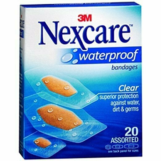 Nexcare Waterproof Clear Bandage, Assorted Sizes, 20 ct 