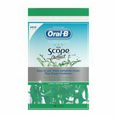 Oral-B Advantage Dental Floss Pick With Scope, Outlast Long Lasting Mint - 75 Each 