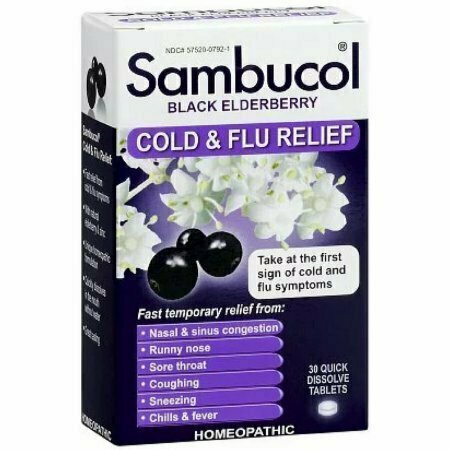 Sambucol Cold & Flu Relief Quick Dissolve Tablets, Black Elderberry 30 each 