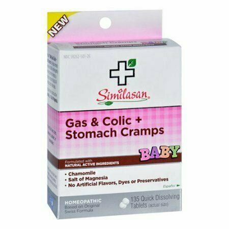 Similasan Baby Gas And Colic Plus Stomach Cramps Quick Dissolving Tablets, 135 Pack 