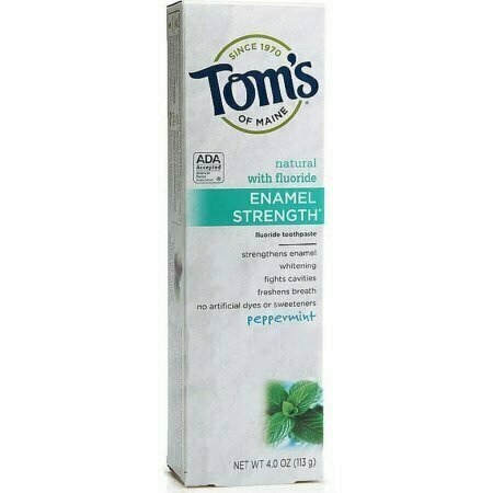 Toms of Maine Enamel Strength Fluoride Toothpaste, Peppermint 4 oz 