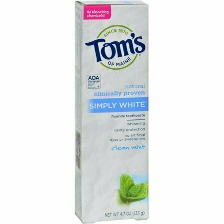 Toms of Maine Natural Simply White Fluoride Toothpaste, Clean Mint 4.70 oz 