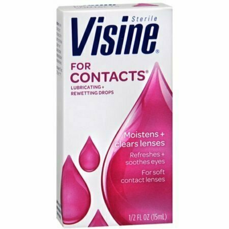 Visine For Contacts Lubricating and Rewetting Eye Drops 0.50 oz 