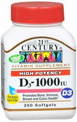 VIT D-3 1000IU SOFTGEL 250CT 